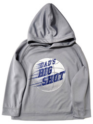Toddler Boys Gray "Dad's Big Shot" Basketball Long Sleeve Hooded T-Shirt