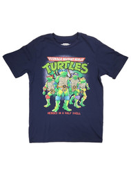 TMNT Boys Navy Blue Teenage Mutant Ninja Turtles T-Shirt Tee Shirt