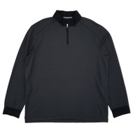 Van Heusen Mens Black Long Sleeve High Neck Pique Quarter-Zip Pullover