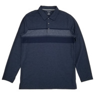 Van Heusen Mens Big & Tall Navy Blue Regular Fit Long Sleeve Polo Shirt