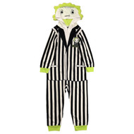 Beetlejuice Boys Striped Beetle Juice Union Suit 1pc Sleeper Pajamas