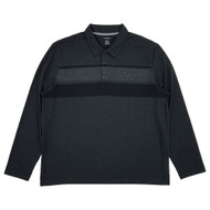 Van Heusen Mens Big & Tall Black Regular Fit Long Sleeve Polo Shirt