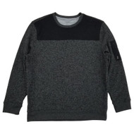 Van Heusen Mens Gray & Black Long Sleeve Crew Neck Fleece Sweatshirt