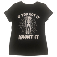 Womens Black Short Sleeve Got it Haunt it Skeleton Halloween Tee Shirt