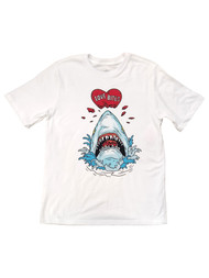 Boys White & Red Love Bites Valentine Short Sleeve T-Shirt Tee Shirt XL 14-16