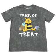 Disney Womens Gray Tie Dye Winnie the Pooh Bear Halloween Tee Shirt