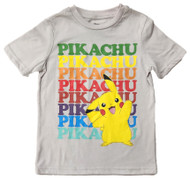 Pokemon Boys Gray Short Sleeve Pikachu Tee Shirt X-Small (4-5)