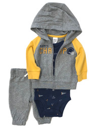 Carters Infant Boys 3Pc Outfit Moms Champ Football Hoodie Bodysuit Pants