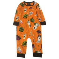 Infant Boys Plush Orange Ghost & Pumpkin Halloween Sleeper Pajamas