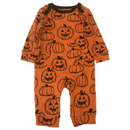 Infant Boys Orange Cotton Pumpkin Halloween Sleeper Pajamas 3-6 Months
