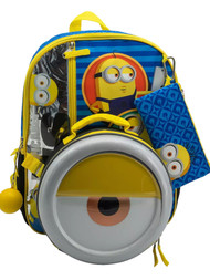Accessory Innovations Minions Backpack & Lunch Box 5 Piece Set, Kids School Bag