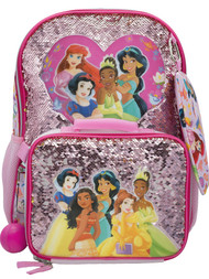 Accessory Innovations Disney Princess Sequin Backpack & Lunch Box 5 Piece Set