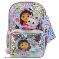 Accessory Innovations Gabby's Dollhouse Sequin Backpack & Lunch Box 5 Piece Set