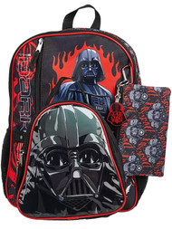 Star Wars Darth Vader 5 Piece 16" Backpack & Lunch Bag Set, Kids School Book Bag