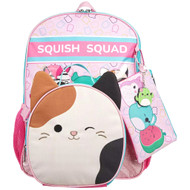 Squishmallows 5 Piece 16" Backpack & Lunch Bag Set, Kids School Book Bag