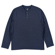 Van Heusen Mens Navy Blue Regular Fit Long Sleeve Henley Shirt