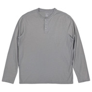 Van Heusen Mens Gray Regular Fit Long Sleeve Henley Shirt