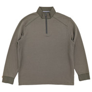 Van Heusen Mens Green Regular Fit Long Sleeve Pique Quarter Zip Shirt