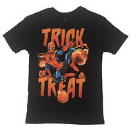 Boys Black Spider-Man Trick or Treat Halloween T-Shirt Tee Shirt