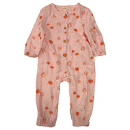 Infant Girls Baby Pumpkin Halloween Outfit Pink One Piece Jumper