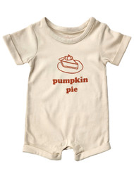 Cat & Jack Infant Boys Beige Pumpkin Pie Fall Short Sleeved Romper