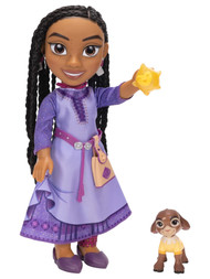 Disney Wish singing Asha 14" Toddler Doll with Valentino & Star