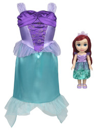 Disney Princess Ariel 14" Toddler Doll with Child Sized Dress, Little Mermaid