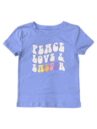 Girls Easter Light Blue Easter T-Shirt Short Sleeve XS 4/5