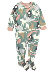 Carters Toddler Girls Green Sea Life Penguin Whale Fleece Sleeper Pajamas 3T