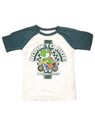 Mario Bros Boys Gray & Green Short Sleeve Mario Kart Yoshi Gamer Tee T-Shirt 5