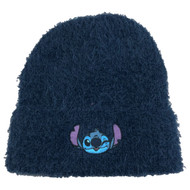 Womens Fuzzy Blue Disney Stitch Beanie Stocking Cap Hat