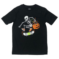 Boys Black Skeleton Skateboard Halloween Candy T-Shirt Tee Shirt