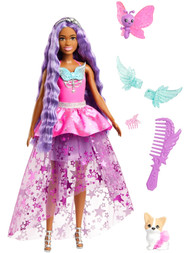 Barbie Brooklyn Doll with Purple Hair & 2 Fantasy Pets, Touch of Magic