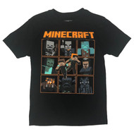 Boys Black & Orange Minecraft Halloween T-Shirt Tee Shirt