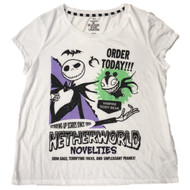 Womens White Nightmare Before Christmas Halloween T-Shirt Tee Shirt