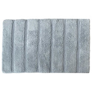 Home Silvery Blue Plush Cotton Rich Bath Rug 21x34  Tufted Stripe Throw Mat