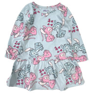 Disney Toddler Girls Blue Stitch Drop Waist Dress With Long Sleeves