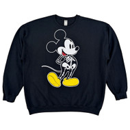 Disney Mens Black Mickey Mouse Halloween Skeleton Sweatshirt