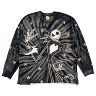 The Nightmare Before Christmas Mens Black Tie-Dye Long Sleeve Shirt