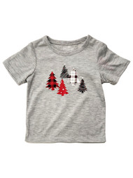 Infant Boys & Girls Gray Christmas Tree Holiday Pajama Sleepwear T-Shirt Tee
