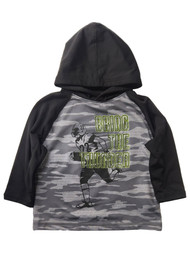 Infant & Toddler Boys Gray Camo Football Long Sleeve Hooded T-Shirt