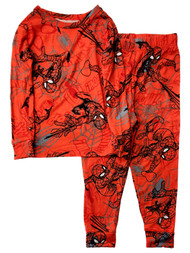 Marvel Boys Red Spider-Man Long Sleeve Tee & Sleep Pants Pajama Set