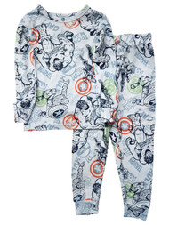 Marvel Boys Blue Avengers Long Sleeve Tee & Sleep Pants Pajama Set