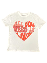 Girls White Beatles Rock Band Tee Shirt T-Shirt Short Sleeves
