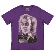 Beetlejuice Mens Purple Graphic Tee Short Sleeve T-Shirt