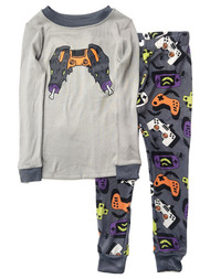 Boys Gray Zombie Gamer Controller Halloween Sleep Set Pajama Set