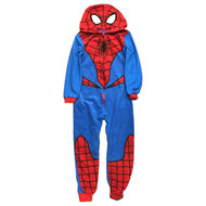 Boys Red & Blue Spider-Man Union Suit 1pc Sleeper Pajamas 6-7
