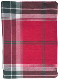 St Nicholas Square Red Holiday Plaid Tablecloth 70" Round
