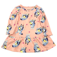 Infant & Toddler Girls Peachy Pink Bluey Dog Baby Dress