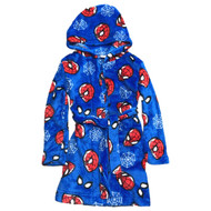 Boys Plush Blue Fleece Spider-Man Bath Robe Spiderman House Coat